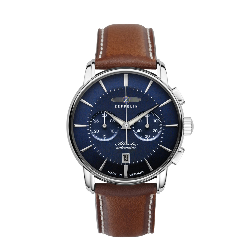 Zeppelin Orologio Automatico 8422-3 – Quadrante Blu, Cassa Acciaio 42mm, Movimento Seiko, Made In Germany